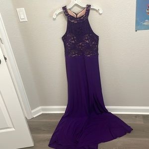 Purple halter prom dress